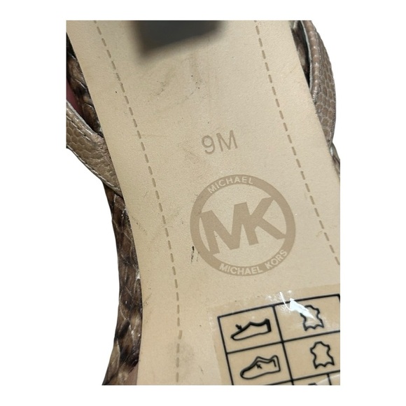 MICHAEL KORS BELLE SANDAL leather Sz 9M Platform Pumps Tan, Brown Women's Heels - Picture 9 of 16